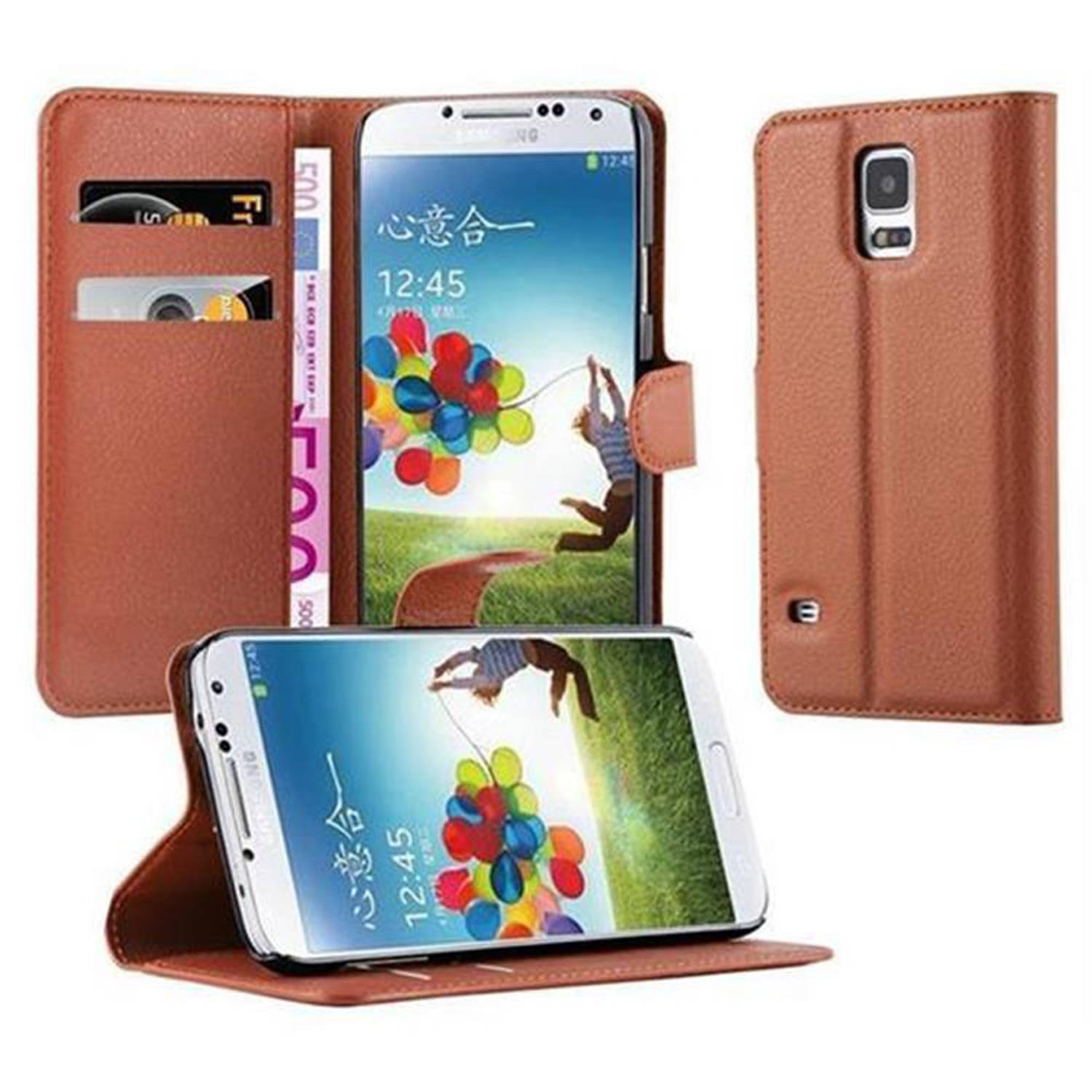 Cadorabo Hoesje voor Samsung Galaxy S5 / S5 NEO in CHOCOLADE BRUIN - Beschermend etui met magnetische sluiting