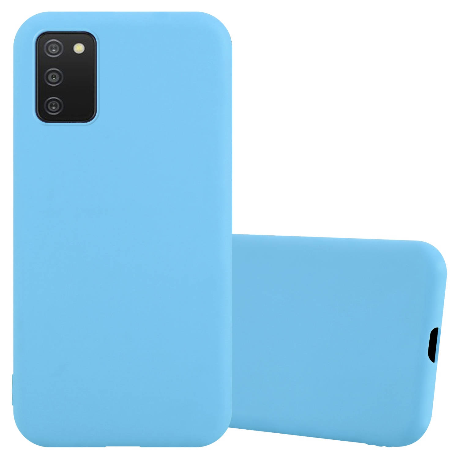 Cadorabo Hoesje voor Samsung Galaxy A03s in CANDY BLAUW - Beschermhoes gemaakt van flexibel TPU silicone