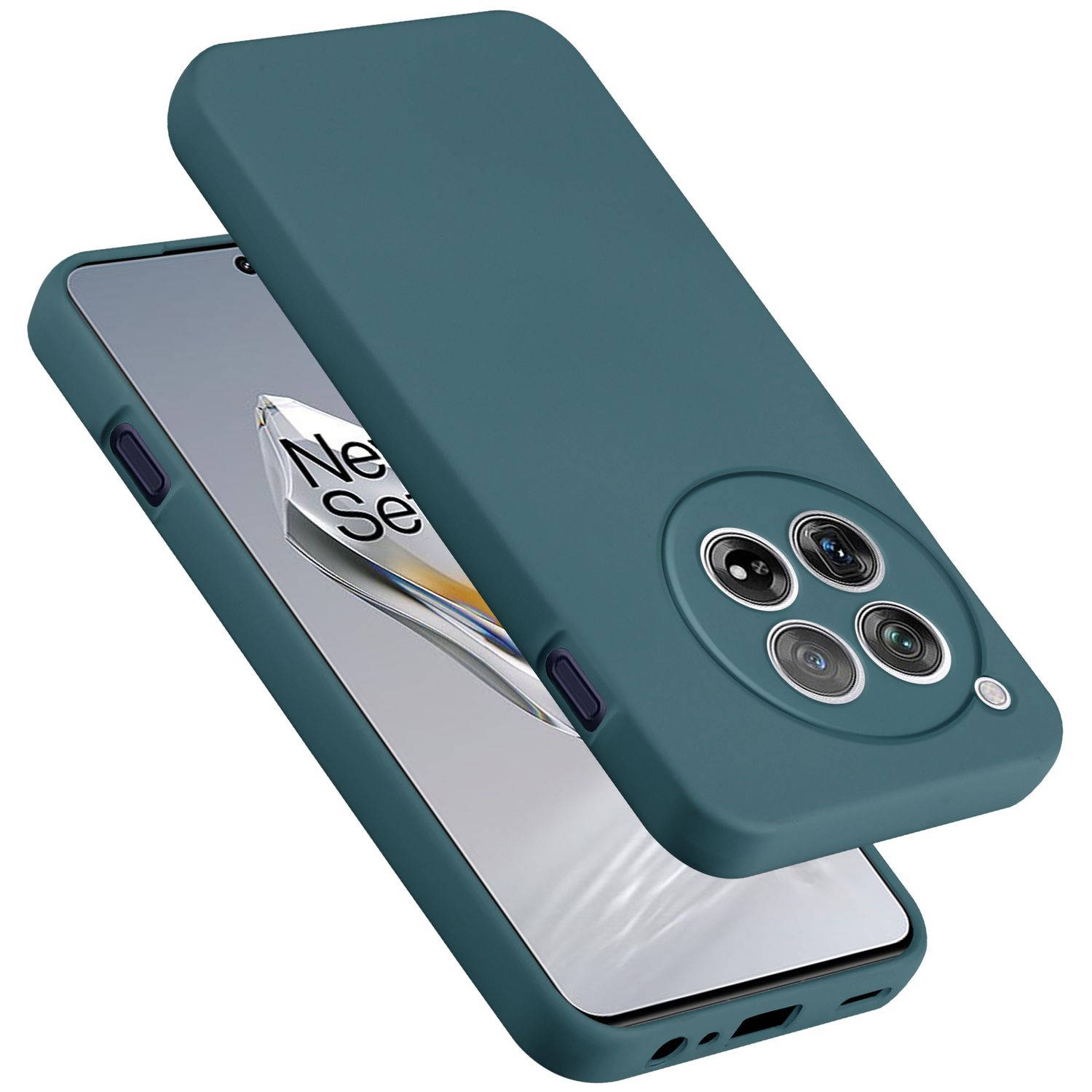 Cadorabo Hoesje geschikt voor OnePlus 12 in LIQUID GROEN - Beschermhoes gemaakt van flexibel TPU silicone Case Cover