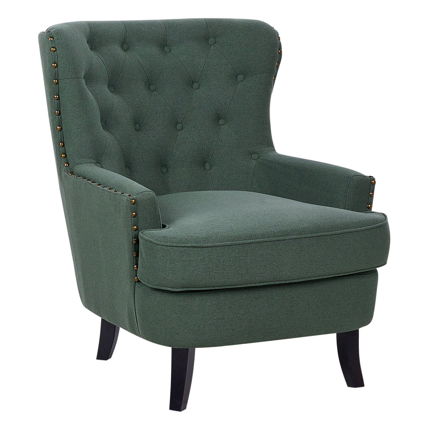 VIBORG II - Chesterfield fauteuil - Donkergroen - Polyester