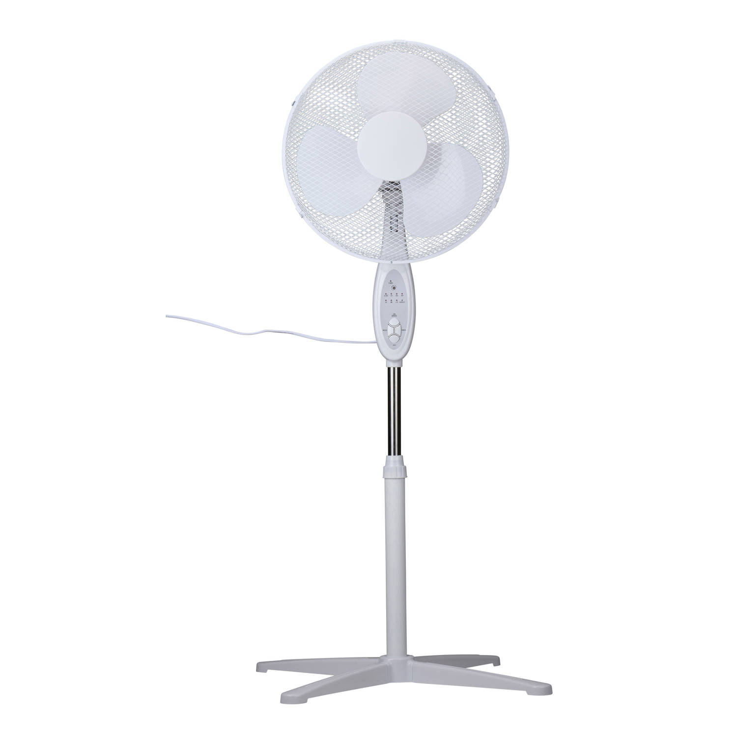 Lifetime Air Statiefventilator 40W - Ventilator in Hoogte Verstelbaar 100-120 cm - Staande Ventilator met Afstandsbediening - 3 Snelheden - Kantelbaar en Oscillerend - Wit