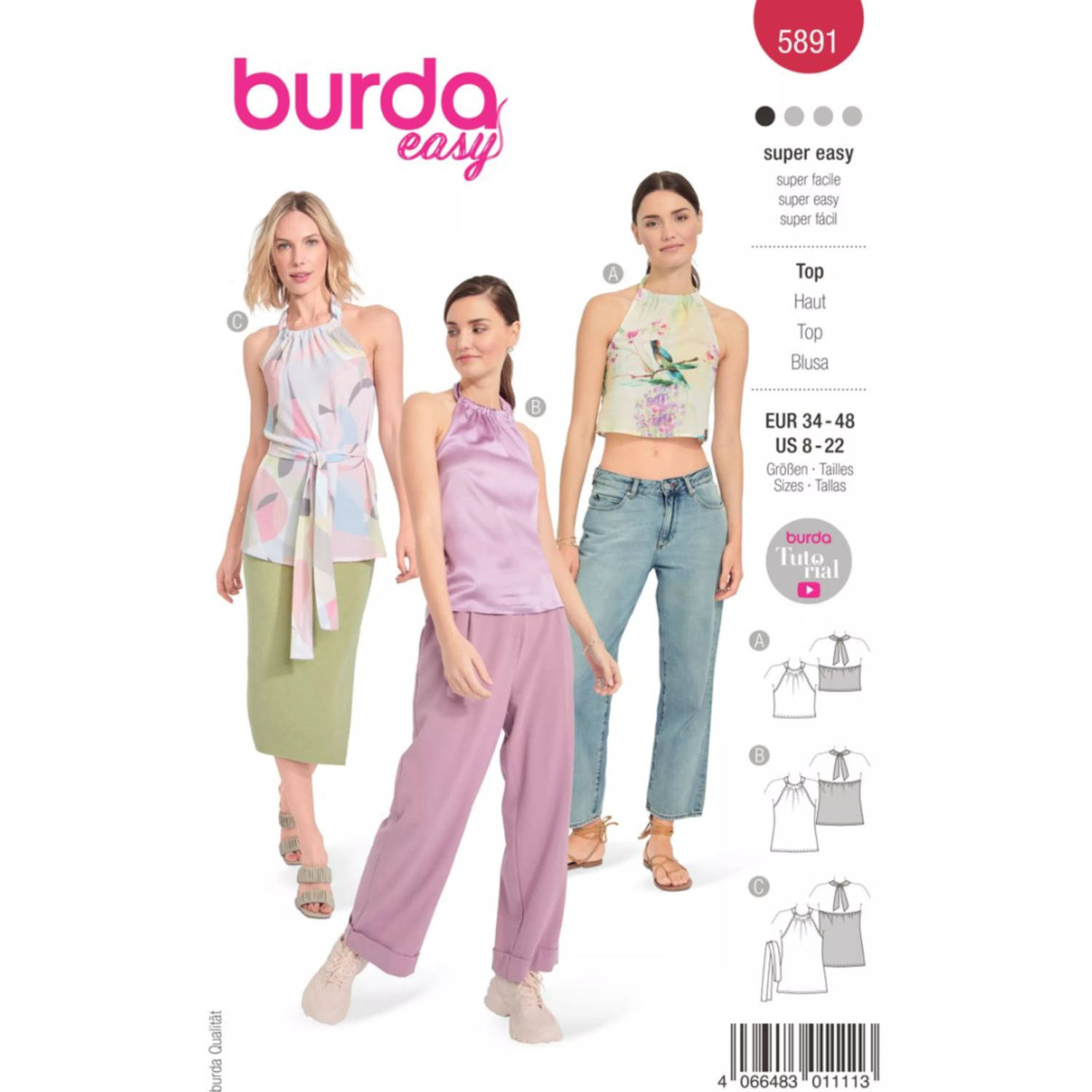 Burda 5891 Top maat 34-48