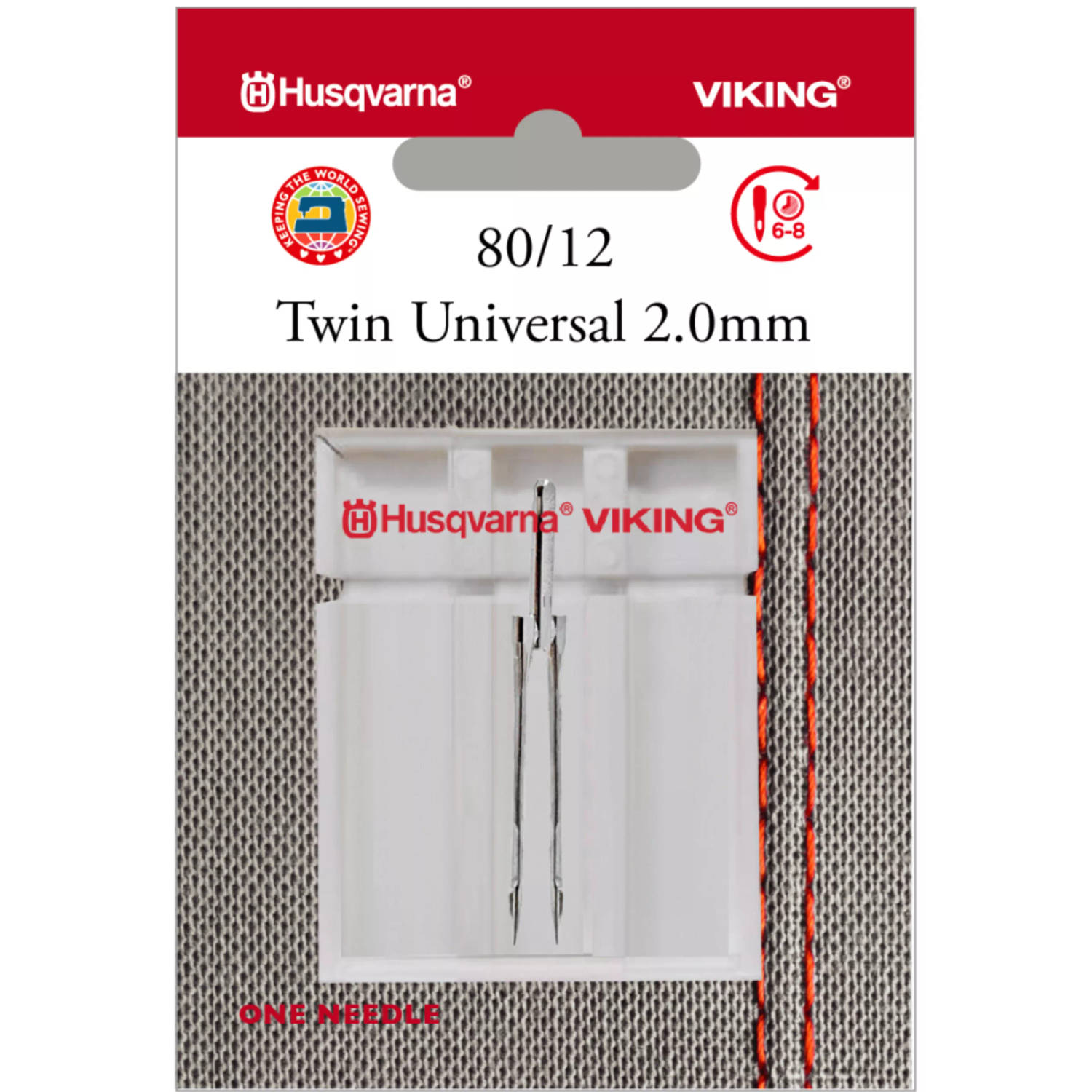 Husqvarna-Viking Tweelingnaald Universal / 80 / 2mm (1 stuk) Naalden