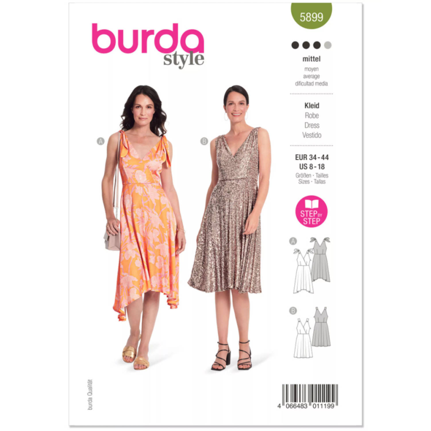 Burda 5899 Jurk maat 34-44