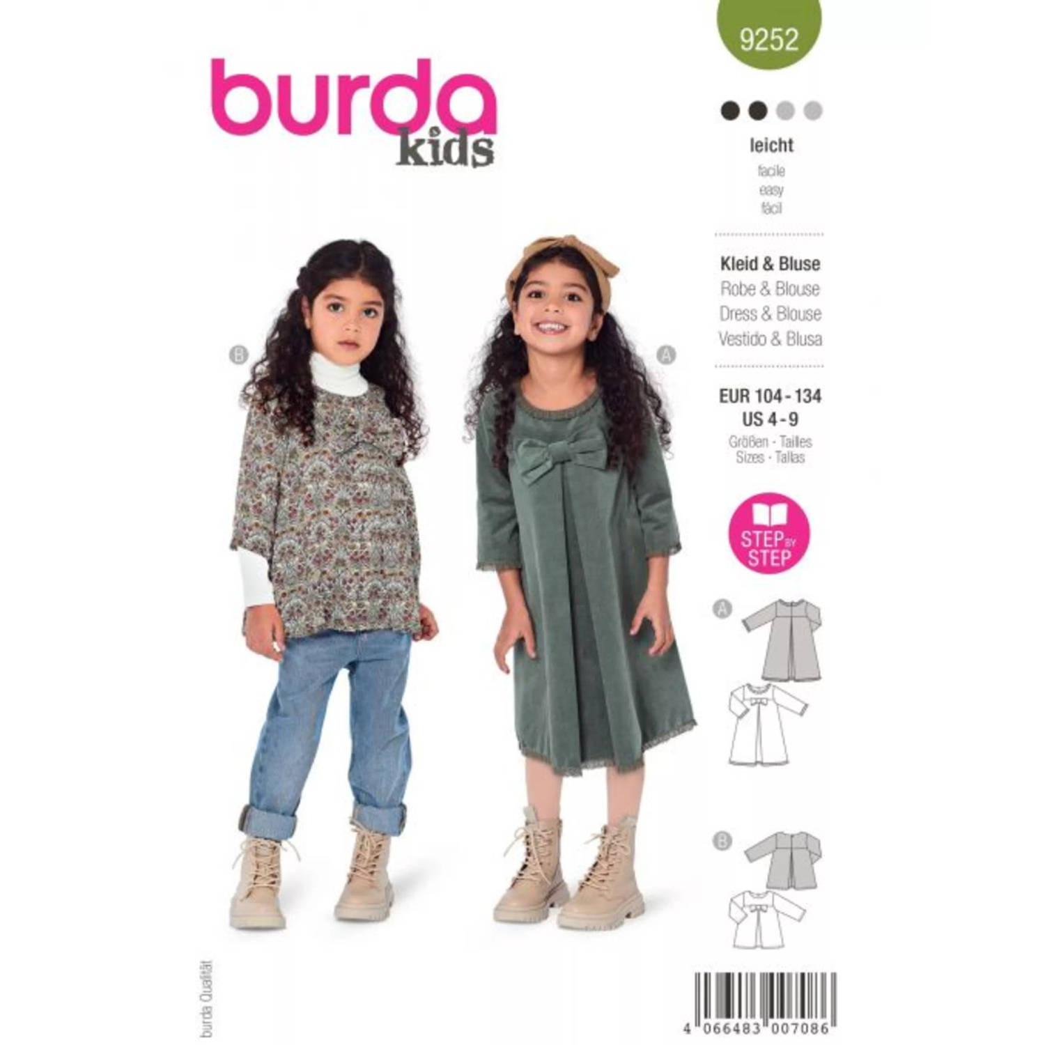 9252 Burda Naaipatroon - Kledingcombinatie Jurk en blouse