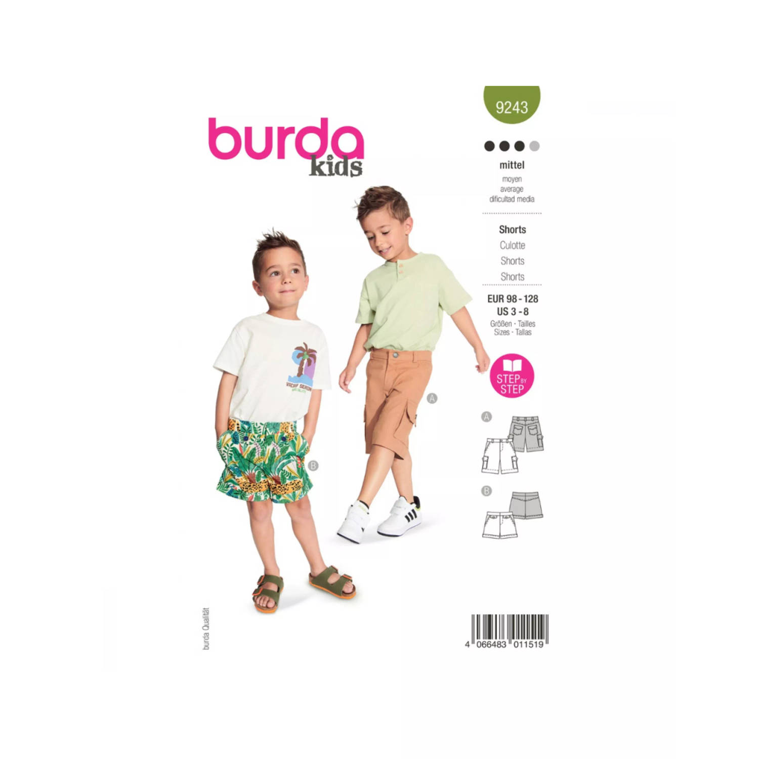 Burda Patroon 9243 - Korte broek in variatie