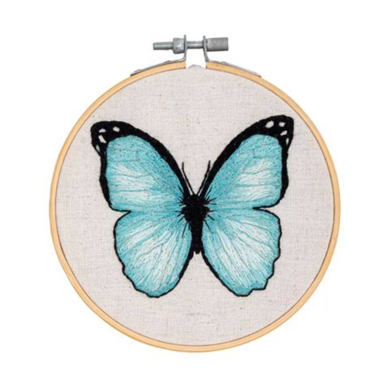 Vervaco Daffy's DIY Blauwe vlinder vrij borduren pakket PN-0198146