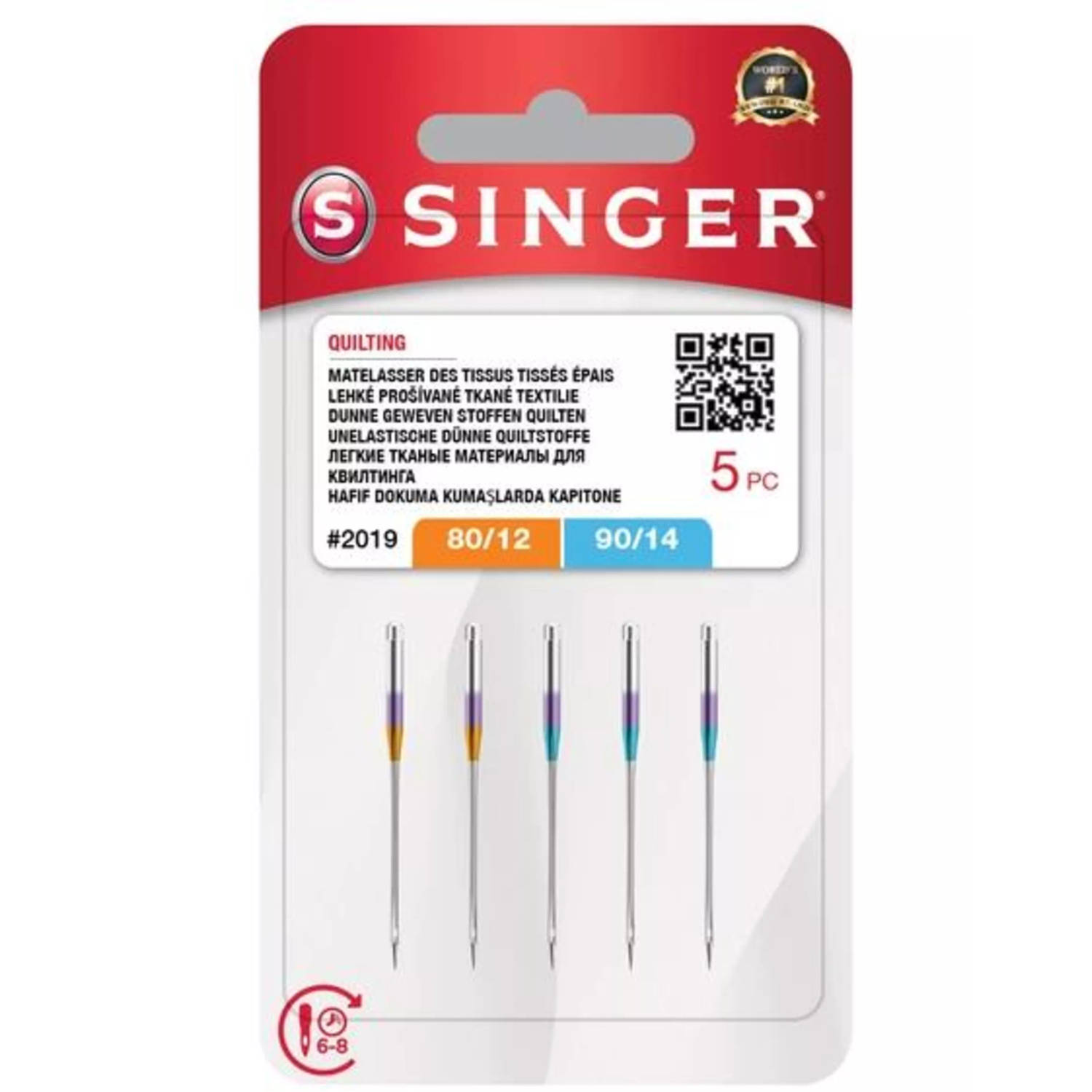 Singer Quilting 2019 MIX 80 / 90 (5 stuks) Naalden