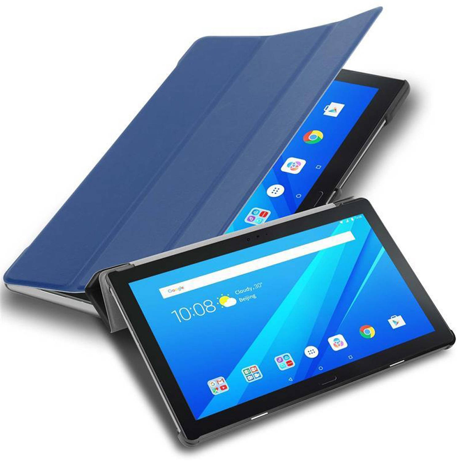 Cadorabo Tablet Hoesje geschikt voor Lenovo Tab 4 10 PLUS (10.1 inch) Case in JERSEY DONKER BLAUW Be
