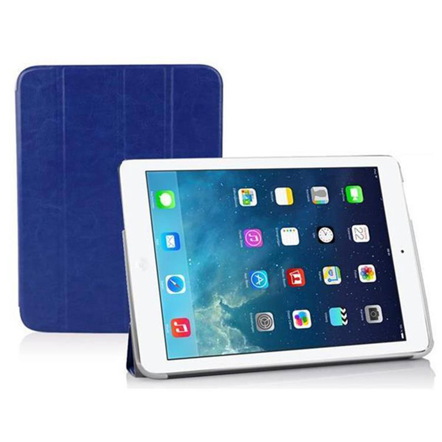 Cadorabo Tablet hoes voor Apple iPad AIR 2 2014 / AIR 2013 in PACIFIC BLAUW - Ultra dunne beschermhoes met automatische waakstand en standfunctie