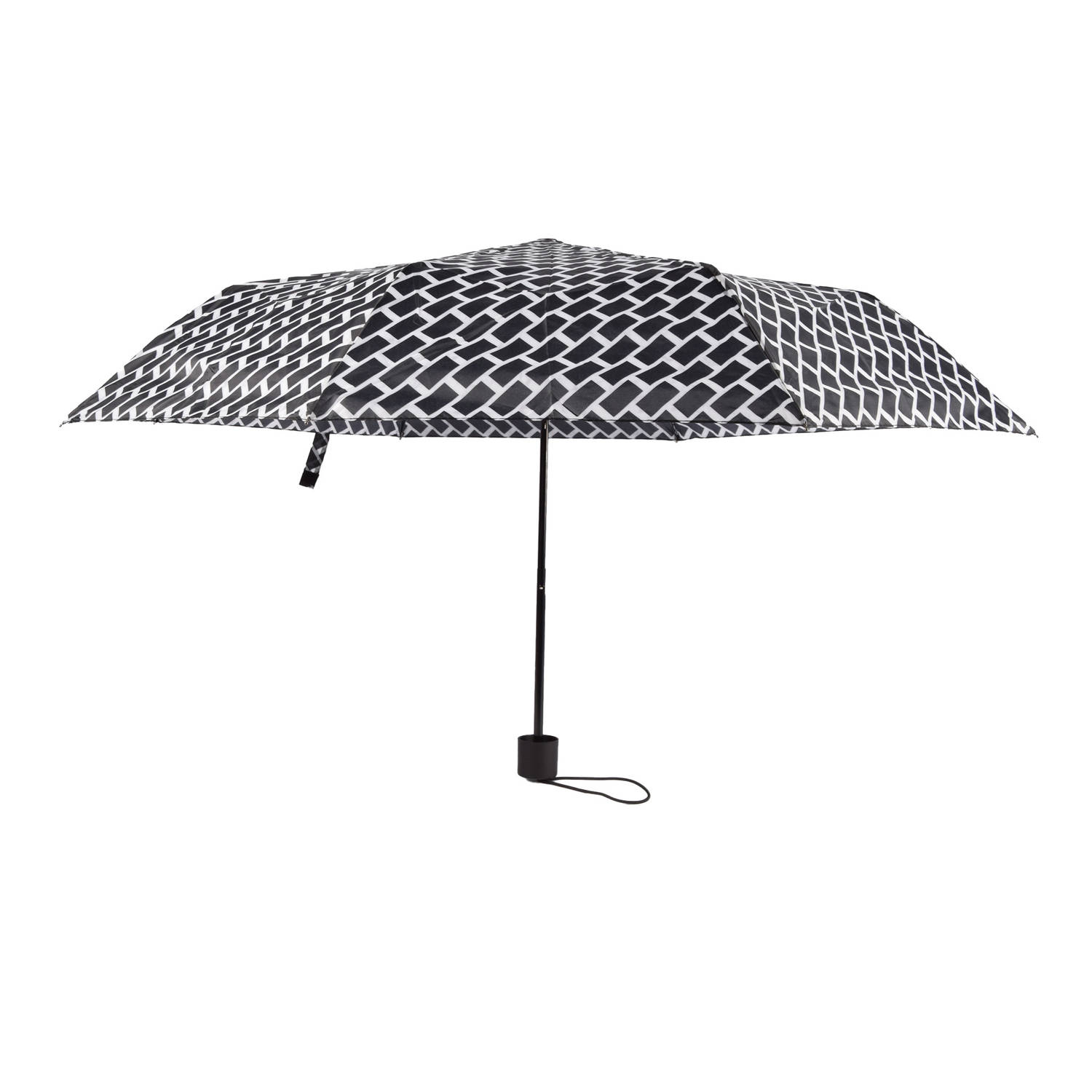 Chique Opvouwbare Paraplu met Handopening - Stenen Print Dessin - Ø 90 cm - Duurzaam Glasfiber Eindstuk Balein - Zwart Kunststof Handvat - Waterbestendig Polyester Doek - Inclusief