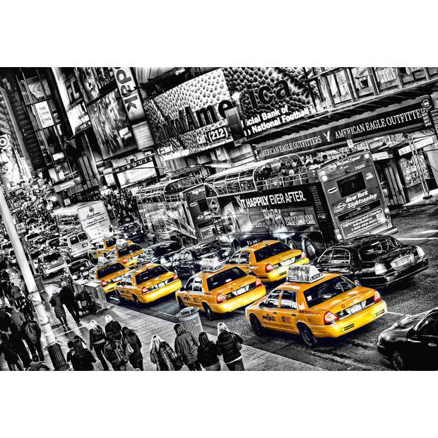 Fotobehang - Cabs Queue 366x254cm - Papierbehang