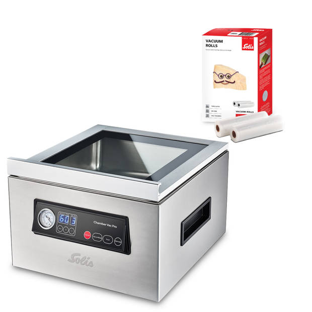 Solis Chamber Vac Pro 5702 Vacumeermachine + 2 Vacuümrollen - Zilver