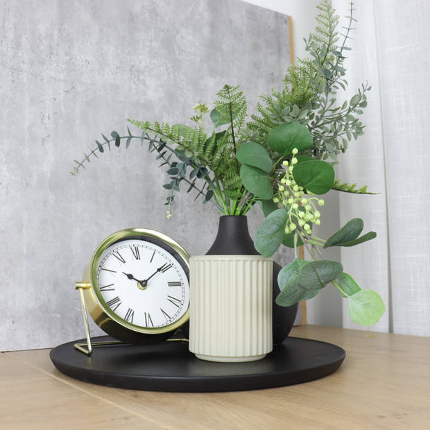 MISOU Kaarsenplateau - Rond - Dienblad - Mangohout - Zwart - 38 cm