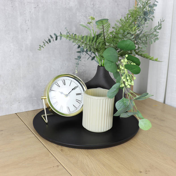 MISOU Kaarsenplateau - Rond - Dienblad - Mangohout - Zwart - 38 cm