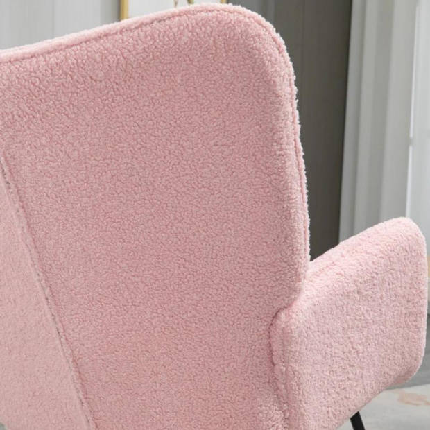 Schommelstoel - Stoelen - Meubels - Fauteuil - Roze - 92 cm x 71 cm x 101 cm