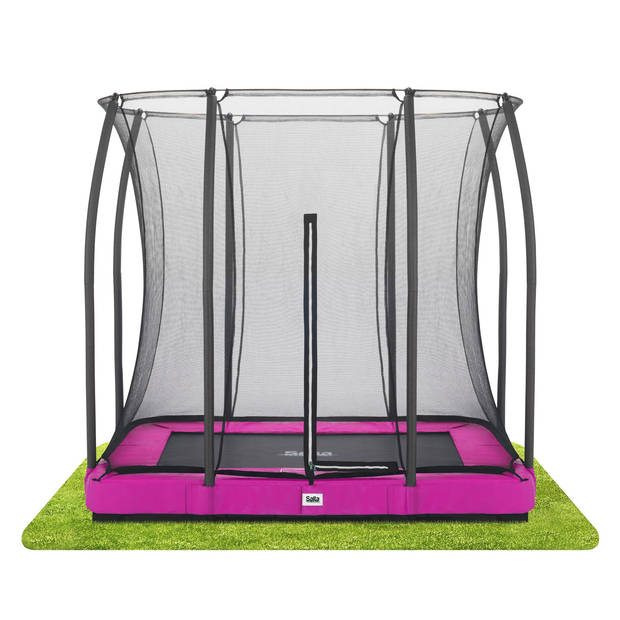 Salta Trampoline Comfort Edition Ground 214 x 153 cm met Veiligheidsnet - Roze