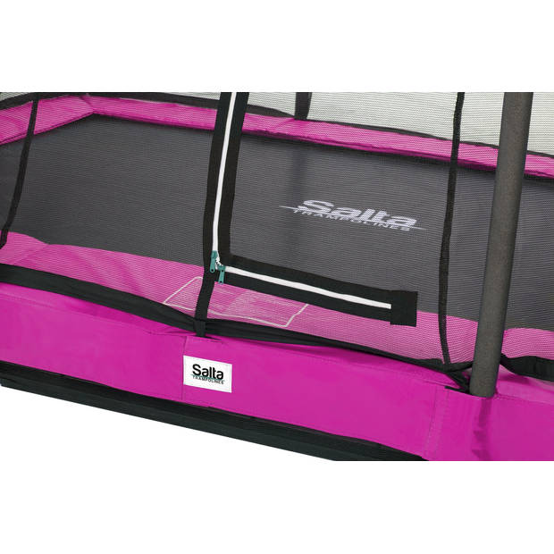 Salta Trampoline Comfort Edition Ground 214 x 153 cm met Veiligheidsnet - Roze