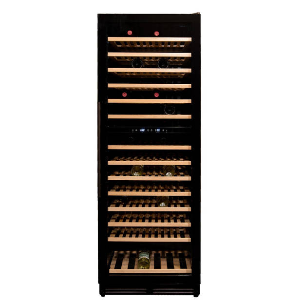Vinata Presanella Wijnklimaatkast Vrijstaand en onderbouw - Zwart - Wijnkoelkast 154 flessen - 171 x 59.8 x 68.5 cm -