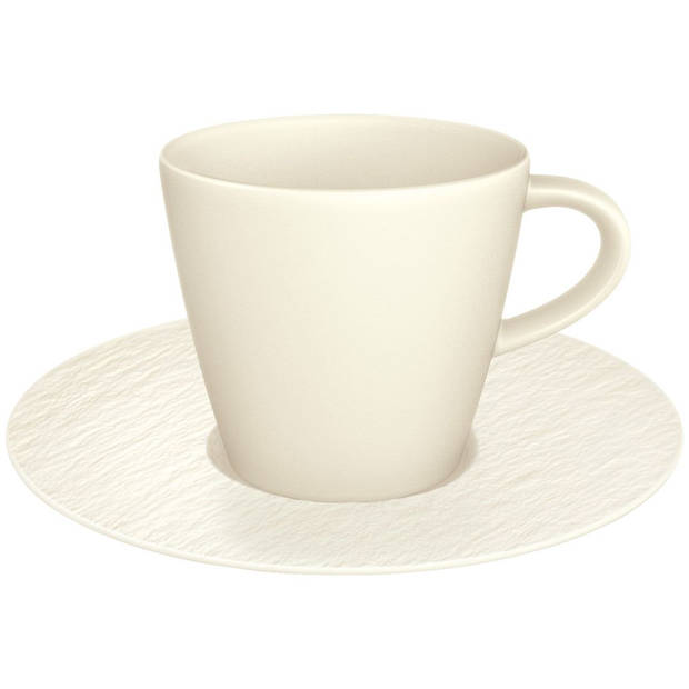 Villeroy & Boch Koffiekop en -schotel Manufacture Rock - Wit - 160 ml