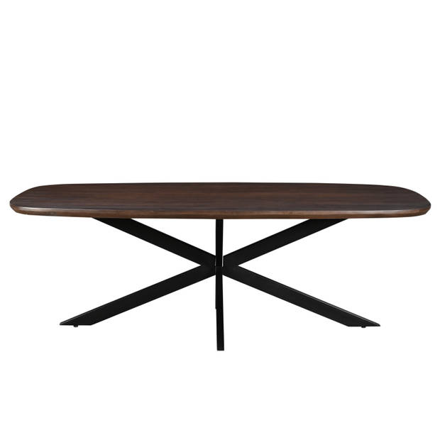 Livingfurn - Eetkamertafel Jesper Danish Oval Brown 210cm - Mangohout