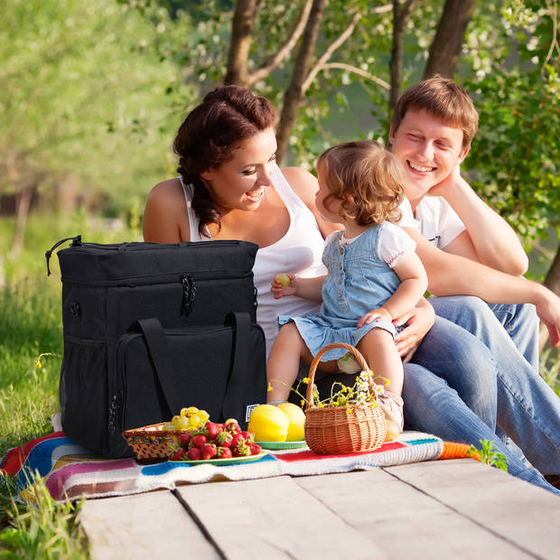 Brisby 4 Laags Geïsoleerde Koeltas - Lunchtas 40 liter - Zwart