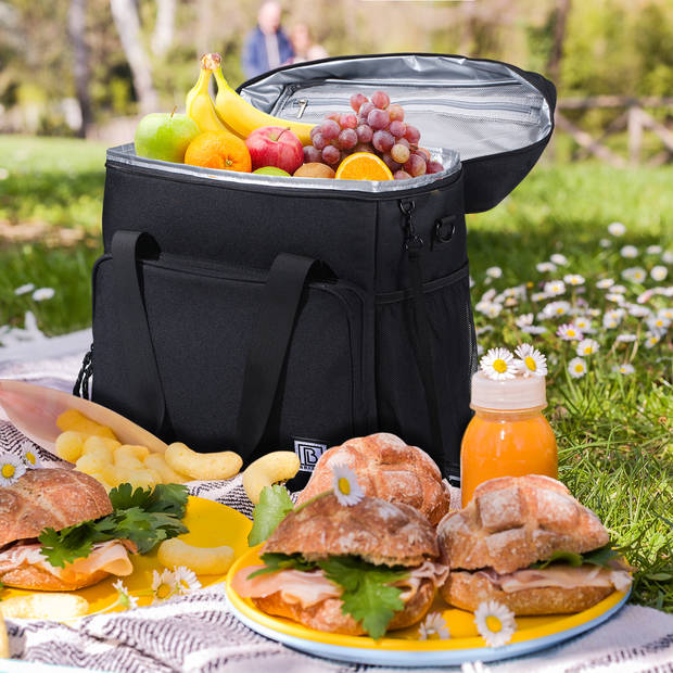 Brisby 4 Laags Geïsoleerde Koeltas - Lunchtas 30 liter - Zwart