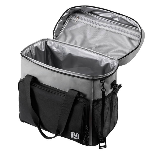 Brisby 4 Laags Geïsoleerde Koeltas - Lunchtas 40 liter - Zwart Grijs