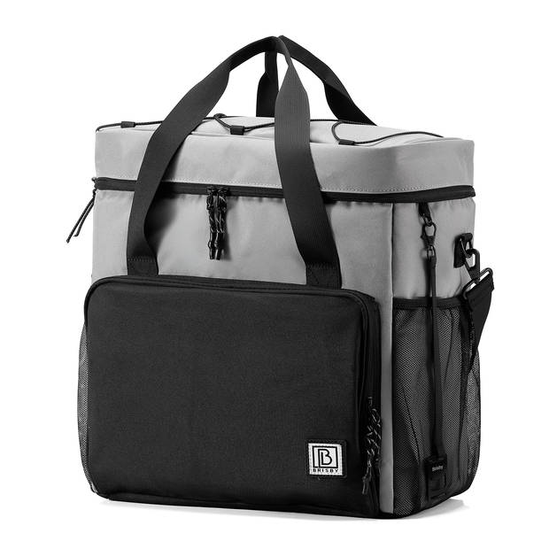 Brisby 4 Laags Geïsoleerde Koeltas - Lunchtas 40 liter - Zwart Grijs