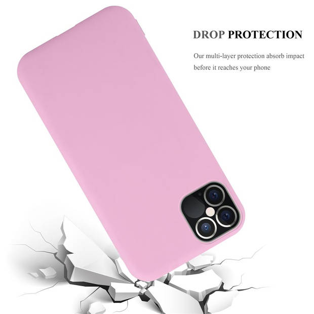 Cadorabo Hoesje geschikt voor Apple iPhone 12 / 12 PRO in CANDY ROZE - Beschermhoes TPU silicone Case Cover