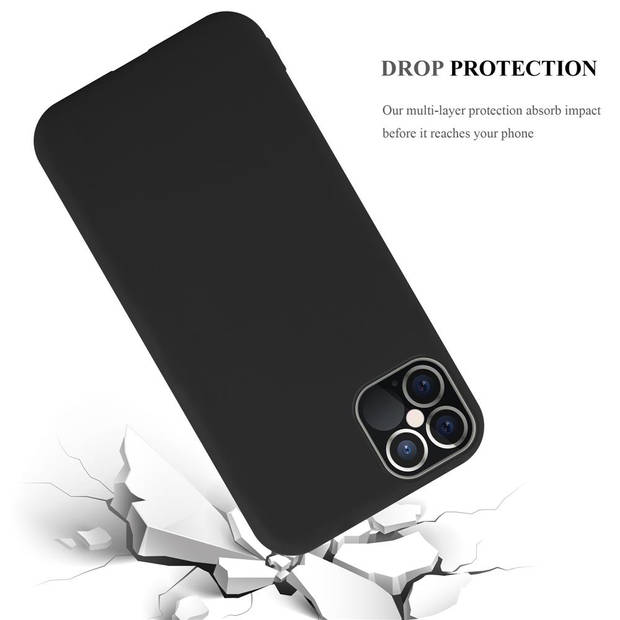 Cadorabo Hoesje geschikt voor Apple iPhone 12 / 12 PRO in CANDY ZWART - Beschermhoes TPU silicone Case Cover