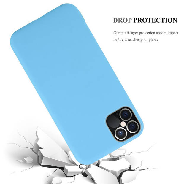 Cadorabo Hoesje geschikt voor Apple iPhone 12 / 12 PRO in CANDY BLAUW - Beschermhoes TPU silicone Case Cover