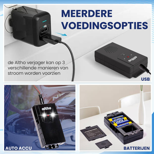 Altho Marterverjager INCLUSIEF BATTERIJEN - Steenmarter verjager - 12V netstroom en auto accu