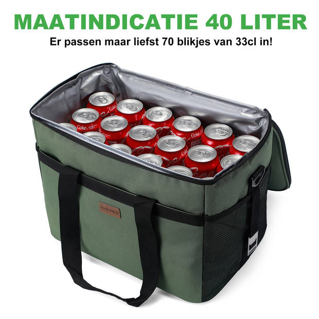 Packaway 4 Laags Geïsoleerde Koeltas - Lunchtas 30 liter - Groen