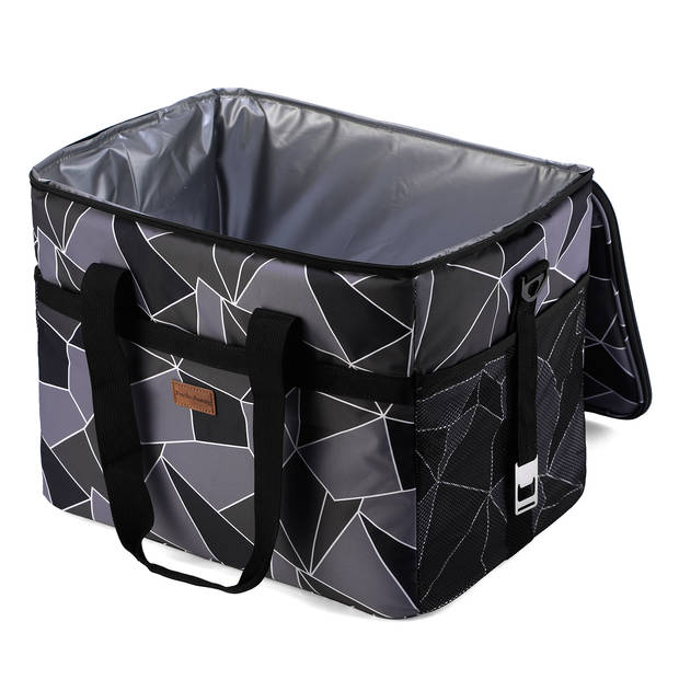 Packaway 4 Laags Geïsoleerde Koeltas - Lunchtas 40 liter - Abstract Zwart Grijs