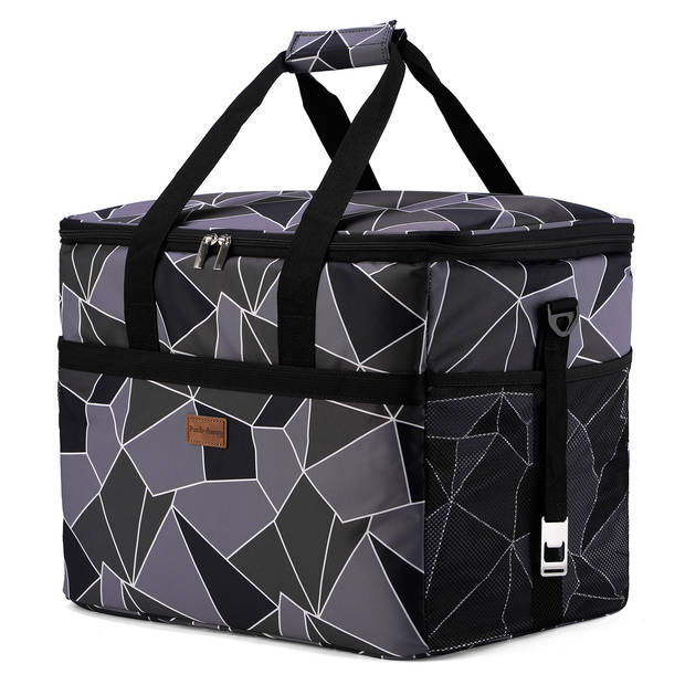 Packaway 4 Laags Geïsoleerde Koeltas - Lunchtas 40 liter - Abstract Zwart Grijs