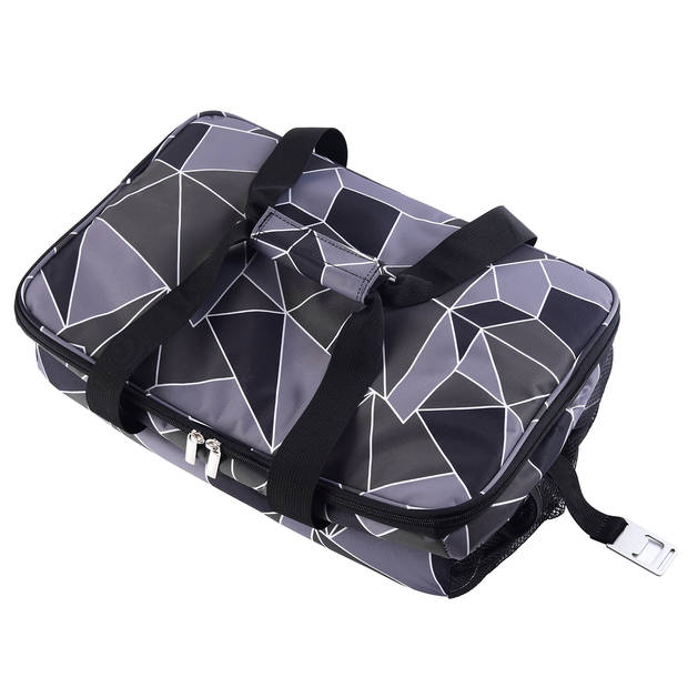 Packaway 4 Laags Geïsoleerde Koeltas - Lunchtas 40 liter - Abstract Zwart Grijs