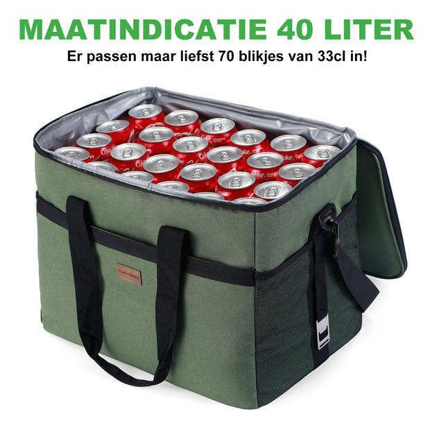 Packaway 4 Laags Geïsoleerde Koeltas - Lunchtas 40 liter - Groen