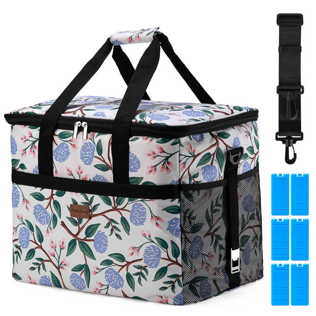 Packaway 4 Laags Geïsoleerde Koeltas - Lunchtas 40 liter - White Flower