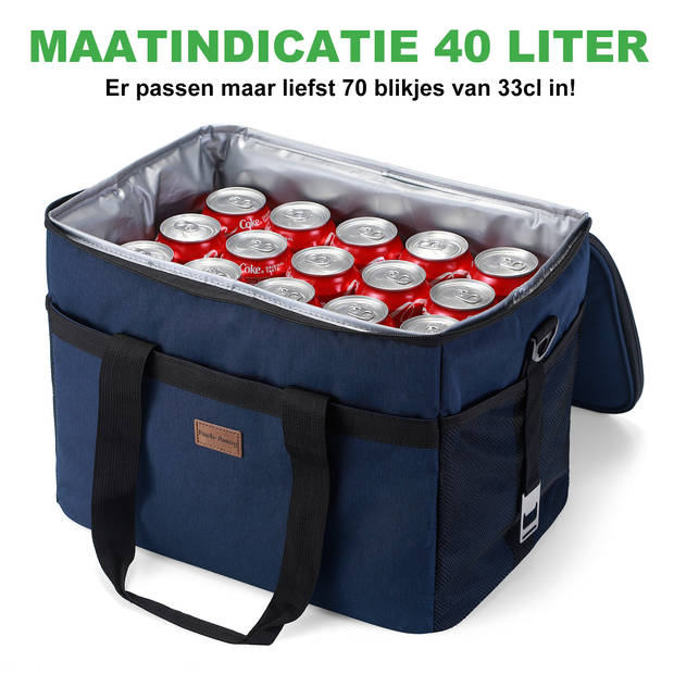 Packaway 4 Laags Geïsoleerde Koeltas - Lunchtas 40 liter - Donkerblauw