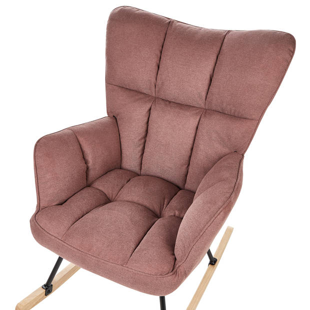 Beliani OULU - Schommelfauteuil-Roze-Polyester