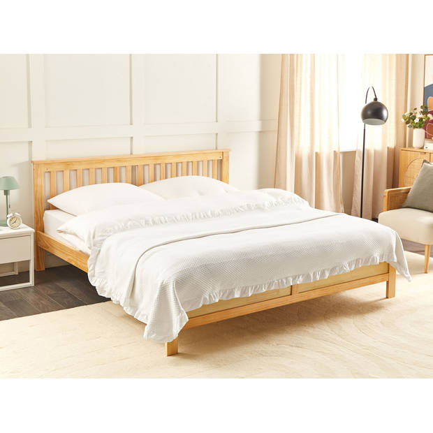 Beliani HATTON - Sprei-Wit-Katoen