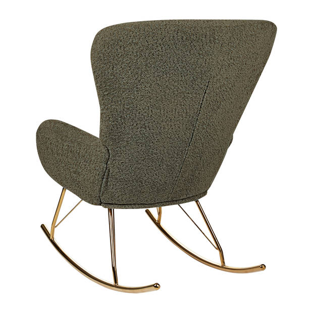 Beliani ANASET - Schommelfauteuil-Groen-Bouclé