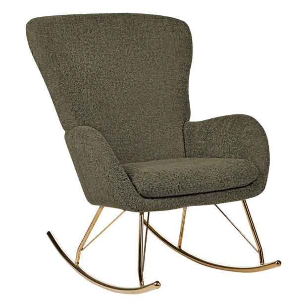 Beliani ANASET - Schommelfauteuil-Groen-Bouclé