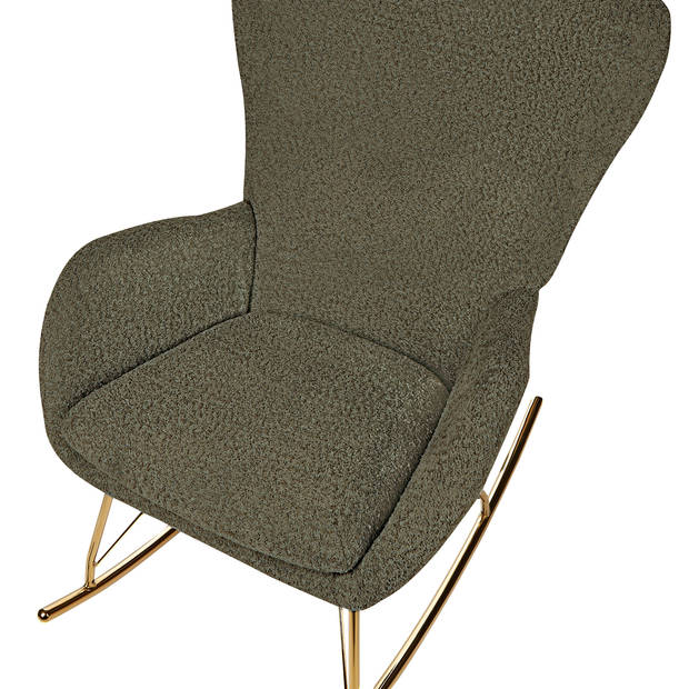 Beliani ANASET - Schommelfauteuil-Groen-Bouclé