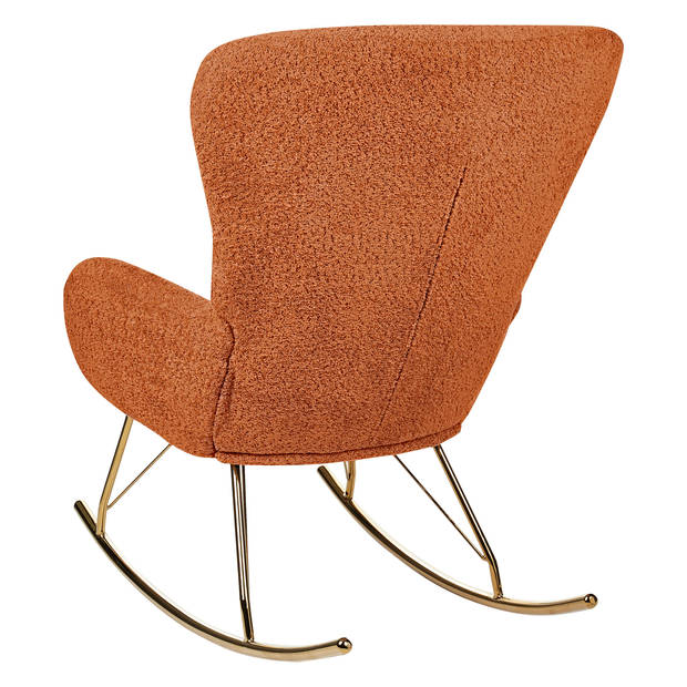 Beliani ANASET - Schommelfauteuil-Oranje-Bouclé