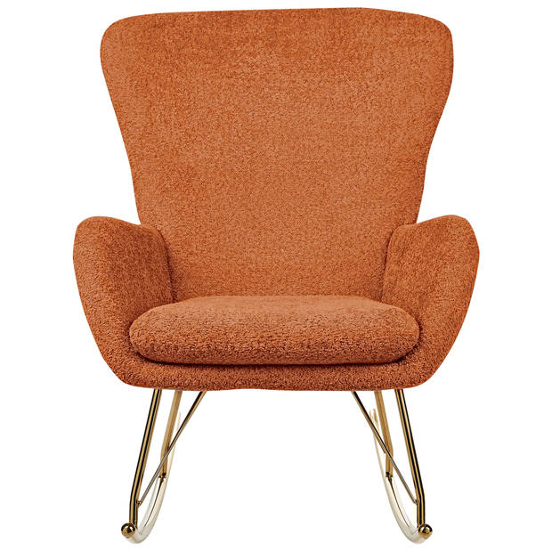 Beliani ANASET - Schommelfauteuil-Oranje-Bouclé