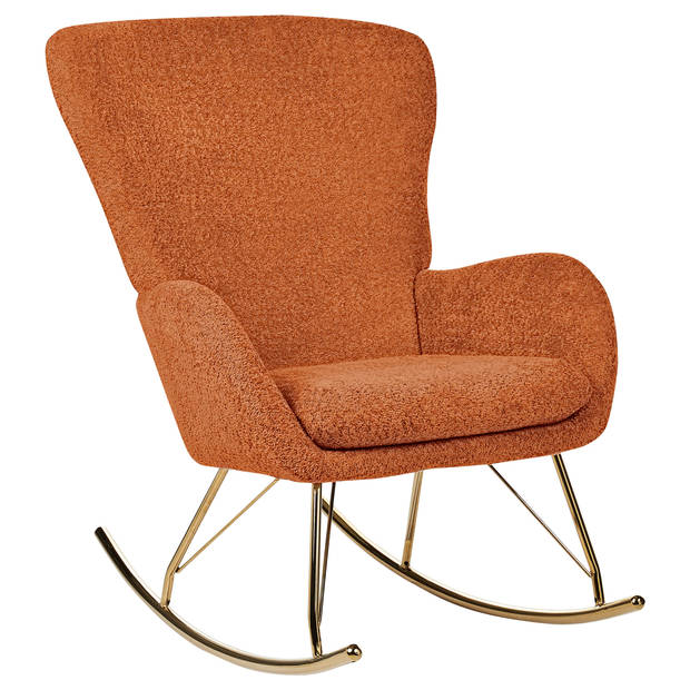 Beliani ANASET - Schommelfauteuil-Oranje-Bouclé