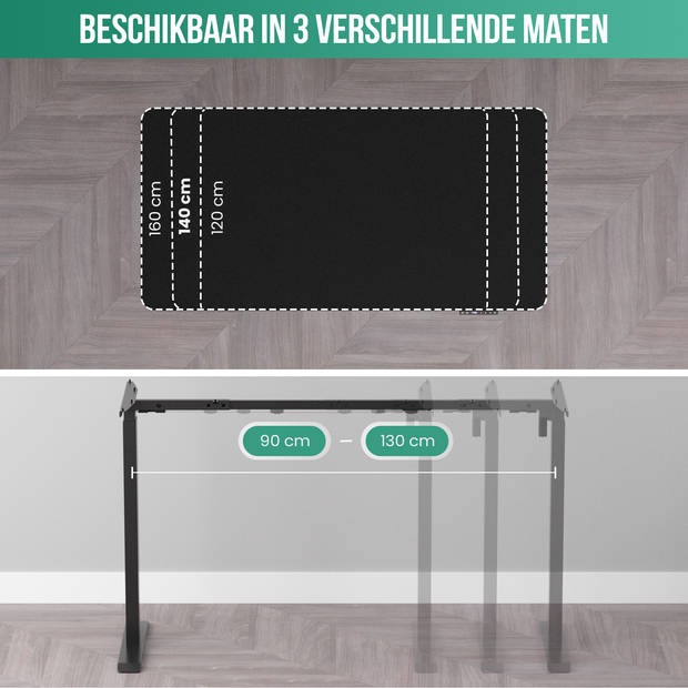 Avalo Zit Sta Bureau Elektrisch Verstelbaar - 140x60 CM - Zwart - Elektrisch Bureau