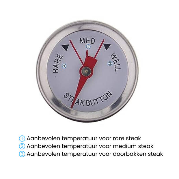 Bengt Ek Design Mechanische Vlees Thermometer - 4 stuks - Staal